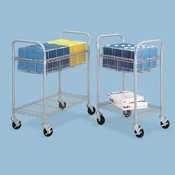 Safco 5235GR Steel mail cart, 75 folder capacity, 18-3/4w x 26-3/4d x 38-1/2h, metallic gray