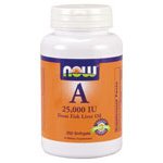 Now Foods Vitamin A, 25000 IU from Fish liver oil,  250 Soft-gels
