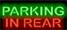Parking In Rear Neon Sign