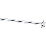 Solid 14KT White Gold Star Straight Fishtail 3/4 - 20 Gauge