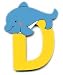 Wooden Dolphin Letter D Magnet by The Toy Workshop