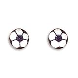 Soccer Ball Stud Post Sterling Silver Earrings