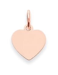 14k Gold Rose Gold Heart Disc Charm