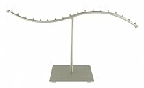 BRACELET DISPLAY / HOLDER - SILVER TONE METAL ~ T - BAR STYLE