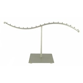 BRACELET DISPLAY / HOLDER - SILVER TONE METAL ~ T - BAR STYLE