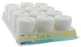 Candle, Unscented Palm Votives, White 12x2 OZ