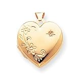 14k Diamond Family Heart Locket