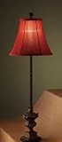 Elegant Table Lamp with Rustic Red Shade and Braided Twist with a Monument Styled Base Pd11#f5307