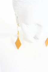 Gold Tone Diamond Shape Earrings