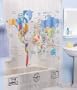 World Map Vinyl Shower Curtain