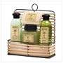 TROPICAL BATHROOM SOAPS LOTION SET BAMBOO TOTE