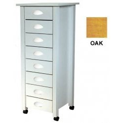 Venture Horizon 8 Drawer Cart 4057OA (Oak) (18″ x 18″ x 43″ H)