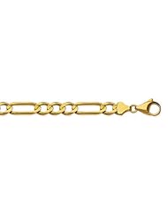 CleverEves 10K Yellow Gold 200 Light Concave Figaro Chain
