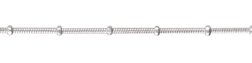 Silver Small Bead And Snake Anklet 9.5″