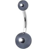 Black Faux Pearl Belly Ring