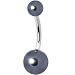Black Faux Pearl Belly Ring image 1