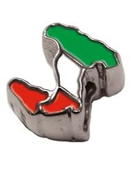 Genuine Zable (TM) Product. 925 Sterling Silver Italy Map Bead Charm. 100% Satisfaction Guaranteed.