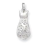Sterling Silver Fancy Cat Charm