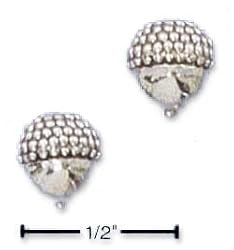 Sterling Silver Acorn Post Earrings