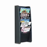 Office Products : Safco 5575BL Safco Leather Look Magazine Rack, 5 Pockets, Black