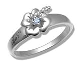 Elvis Presley Blue Hibiscus Ring