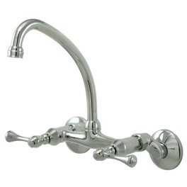 Elements of Design ES3141L High Arch Spout Wall Mount Kitchen Faucet, 4 - 9 Adjustable Spread, Chr