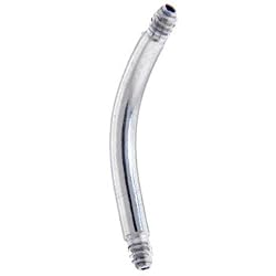 14 Gauge 316L Stainless STEEL Curved Barbell 7/16"