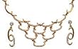 Valentine Gift - Gold Plated Earring and Necklace Sets Cubic Zirconia Handmade Costume Jewelry (kns1427)