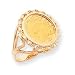 14k 1/10th Panda Coin Ring - Size 9