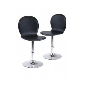 Set of 2 Adjustable Swivel Chair Bar Stool by