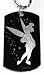 TINKERBELL- Dog tag Necklace-FREE CHAIN-ENGRAVED
