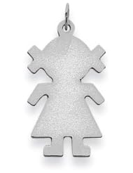 Genuine IceCarats Designer Jewelry Gift 14K Wg Plain Medium .013 Gauge Engravable Girl Charm