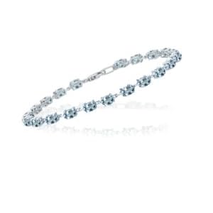 4.20 Cts Aquamarine Bracelet in 14K White Gold by