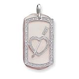 Sterling Silver Mother Of Pearl and CZ Heart Tag Pendant 214wEZ%2B8EOL. SL160 Sterling Silver Mother Of Pearl and CZ Heart Tag Pendant