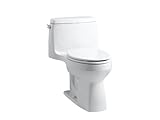 KOHLER K-3811-0 Santa Rosa Comfort Height One-Piece Compact Elongated 1.6 gpf Toilet, White