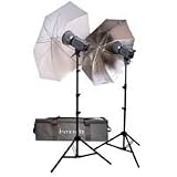 Interfit Photographic Stellar 300ws 2-Monolight 2-Umbrella Deluxe Kit, with Reflectors, Stands, 24 Soft Box, IR Transmitter & Case