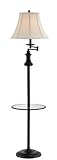 Floor Lamp with Swing Arm and Tray Table in Black Bronze Finish