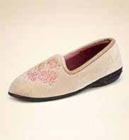 Classic Collection Rose Embroidered Pump Slippers