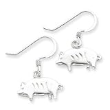 Sterling Silver Polished Pig Earrings QE3320