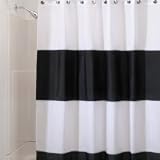 Interdesign Zeno Waterproof Shower Curtain, Black and White, 72 Inches X 72 Inches