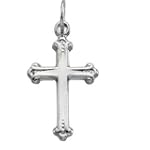 14k White Gold Cross Pendant 15x10.5mm - JewelryWeb
