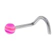 Pink Purple STRIPED BALL Nose Ring