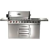 Napoleon Built-In Infrared Series BIPF600N1 56 Built-in Gas Grill with 1102 sq. in. Cooking Surface, 101500 Total BTU, 2 Bottom Burners, 2 Infrared Burner, Infrared Rear Rotisserie Burner, Dual Side Burners and WAVE Rod Cooking Grids: Stainless Steel: Natural Gas