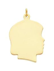 Gold Plated Girl Head Charm