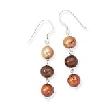.925 Silver & Brown Freshwater Pearl Dangle Earrings