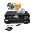 9 Channel DVR with 9 CCD Color Cameras & Seagate 500GB Hard Drive Security System AVT779-9CAM3