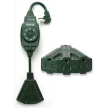 Automatic Outdoor Light Sensor Timer with 3 outlets