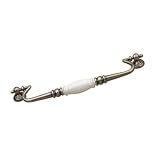 PULL 224MM FAUX IRON & CRACKLE WHITE