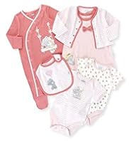 6 Piece Pure Cotton Tiny Tatty Teddy Floral Starter Set