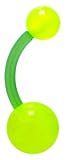 GREEN Bioplast UV Glow Belly Button Ring